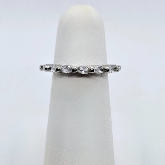 Silver Tone Moissanite Solid Bubble Fashion Ring - Picture 6 of 10